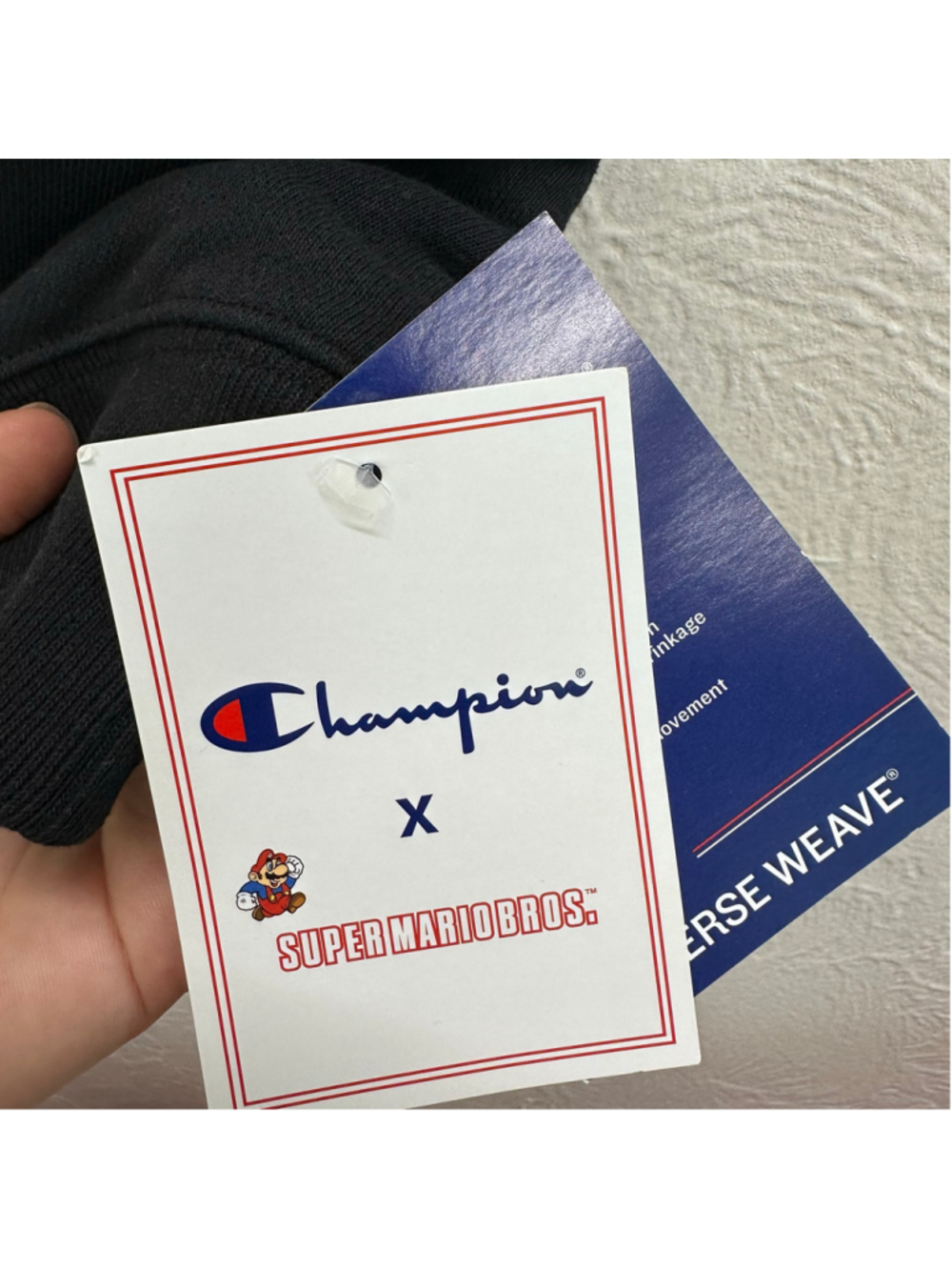 Champion x Super Mario Bros Reverse Weave Cropped Mockneck Black Women's M - Picture 15 of 16